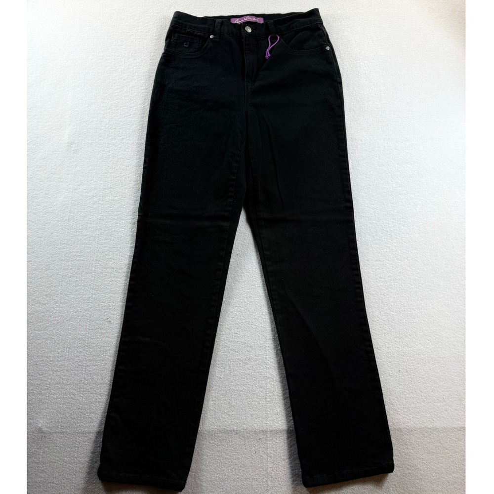 Gloria Vanderbilt Amanda Jeans Women 4 Black Straight Leg 28x30